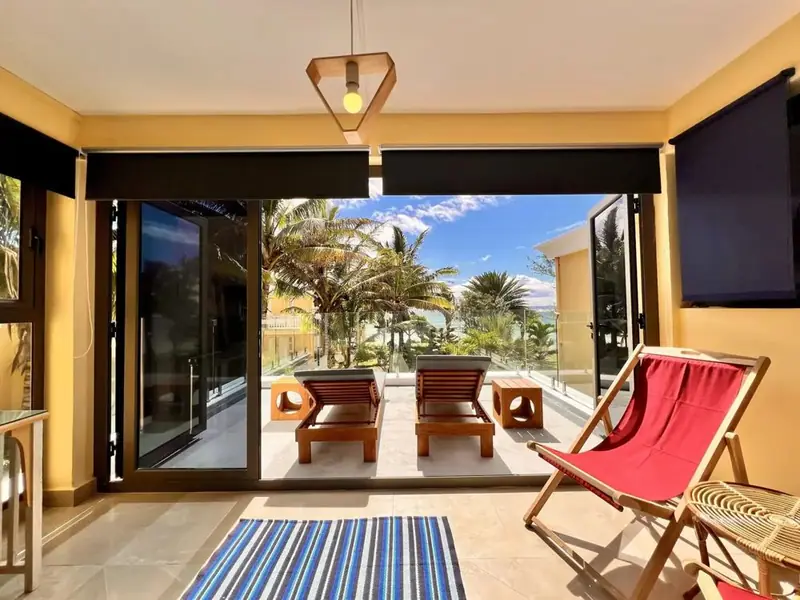 Vue sur le lagon depuis le bungalow Coco, Palmar Bay